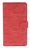 Eiroo Tabby Samsung Galaxy Note 4 Cüzdanlı Kapaklı Kırmızı Deri Kılıf