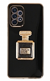 Eiroo Samsung Galaxy A52 / A52 5G Aynalı Parfüm Standlı Siyah Silikon Kılıf