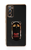 Eiroo Samsung Galaxy S20 FE Baby Panda Standlı Siyah Silikon Kılıf