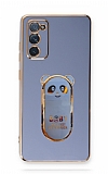 Eiroo Samsung Galaxy S20 FE Baby Panda Standlı Mavi Silikon Kılıf