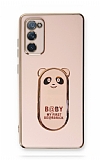Eiroo Samsung Galaxy S20 FE Baby Panda Standl Pembe Silikon Klf