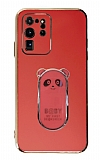 Eiroo Samsung Galaxy S20 Ultra Baby Panda Standl Krmz Silikon Klf