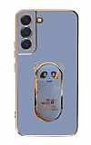 Eiroo Samsung Galaxy S21 Plus Baby Panda Standl Mavi Silikon Klf