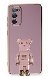 Eiroo Samsung Galaxy S20 FE Baby Bear Standlı Mor Silikon Kılıf
