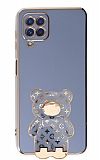 Eiroo Samsung Galaxy A12 / M12 Lks Ay Standl Mavi Silikon Klf