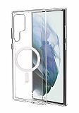 Eiroo Samsung Galaxy S22 Ultra 5G Manyetik zellikli Wireless effaf Silikon Klf