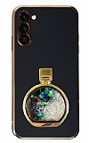 Eiroo Samsung Galaxy S23 Parfüm Şişesi Standlı Siyah Silikon Kılıf