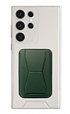Eiroo Samsung Galaxy S23 Ultra Yeşil Kartlıklı Standlı Ultra Koruma Kılıf