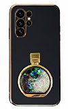 Eiroo Samsung Galaxy S23 Ultra Parfüm Şişesi Standlı Siyah Silikon Kılıf