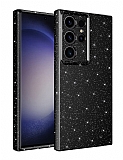 Eiroo Samsung Galaxy S23 Ultra Simli Siyah Silikon Klf