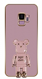 Eiroo Samsung Galaxy S9 Baby Bear Standlı Mor Silikon Kılıf