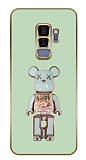 Eiroo Samsung Galaxy S9 Plus Candy Bear Standlı Kamera Korumalı Yeşil Silikon Kılıf