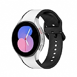 Eiroo Samsung Galaxy Watch 4 Beyaz-Siyah Silikon Kordon (40mm)