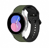 Eiroo Samsung Galaxy Watch 5 Pro Yeşil-Siyah Silikon Kordon