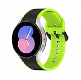 Eiroo Samsung Galaxy Watch 5 Pro Siyah-Yeşil Silikon Kordon