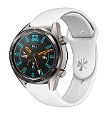 Eiroo Samsung Galaxy Watch Spor Silikon Beyaz Kordon (46 mm)