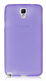 Samsung N7500 Galaxy Note 3 Neo Ultra İnce Şeffaf Mor Silikon Kılıf
