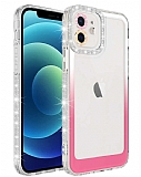 Eiroo Shimmer iPhone 11 Kamera Korumal Beyaz-Pembe Silikon Klf