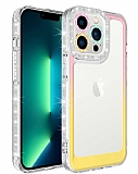 Eiroo Shimmer iPhone 12 Pro Kamera Korumal Pembe-Sar Silikon Klf