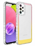 Eiroo Shimmer Samsung Galaxy A13 Kamera Korumal Pembe-Sar Silikon Klf