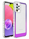 Eiroo Shimmer Samsung Galaxy A33 5G Kamera Korumal Mor-Pembe Silikon Klf