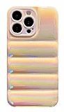 Eiroo Shiny Puffer iPhone 11 Pro Max Krem Silikon Kılıf