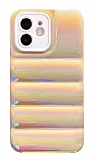 Eiroo Shiny Puffer iPhone 11 Krem Silikon Kılıf