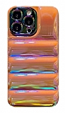 Eiroo Shiny Puffer iPhone 12 Pro Max Kahverengi Silikon Kılıf