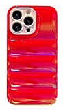 Eiroo Shiny Puffer iPhone 12 Pro Max Kırmızı Silikon Kılıf