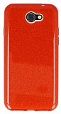 Eiroo Silvery General Mobile GM6 Simli Kırmızı Silikon Kılıf