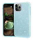 Eiroo Silvery iPhone 11 Pro Simli Mavi Silikon Kılıf