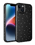 Eiroo Silvery iPhone 14 Plus Simli Siyah Silikon Kılıf