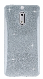 Eiroo Silvery Nokia 6 Simli Silver Silikon Kılıf