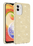 Eiroo Silvery Samsung Galaxy A04 Simli Gold Silikon Kılıf