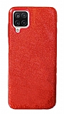 Eiroo Silvery Samsung Galaxy M12 Simli Kırmızı Silikon Kılıf