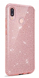 Eiroo Silvery Samsung Galaxy M20 Simli Pembe Silikon Kılıf