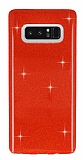 Eiroo Silvery Samsung Galaxy Note 8 Simli Kırmızı Silikon Kılıf
