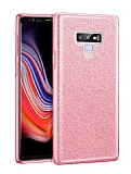 Eiroo Silvery Samsung Galaxy Note 9 Simli Pembe Silikon Kılıf