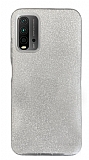 Eiroo Silvery Xiaomi Poco M3 Simli Silver Silikon Klf