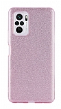 Eiroo Silvery Xiaomi Redmi Note 10S Kamera Korumal Simli Rose Gold Silikon Klf