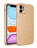 Eiroo Sleek iPhone 11 Kamera Korumalı Simli Gold Silikon Kılıf