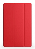 Eiroo Smart iPad 10.9 2022 10. Nesil Kapaklı Kırmızı Deri Kılıf