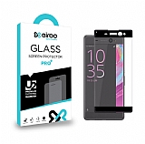 Eiroo Sony Xperia XA Ultra Tempered Glass Siyah Full Cam Ekran Koruyucu