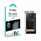 Eiroo Sony Xperia XZ1 Tempered Glass Full Gold Cam Ekran Koruyucu