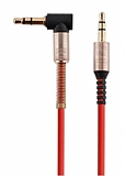 Eiroo Spiral 3.5mm Kırmızı Aux Kablo 1m