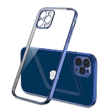 Eiroo Square iPhone 12 Pro Max Lacivert Silikon Kılıf