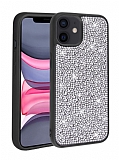 Eiroo Stone iPhone 12 Taşlı Siyah Silikon Kılıf