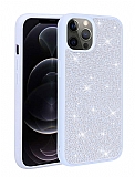 Eiroo Stone iPhone 13 Pro Max Taşlı Mavi Silikon Kılıf