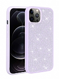 Eiroo Stone iPhone 13 Pro Taşlı Lila Silikon Kılıf