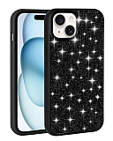 Eiroo Stone iPhone 15 Plus Tal Siyah Silikon Klf